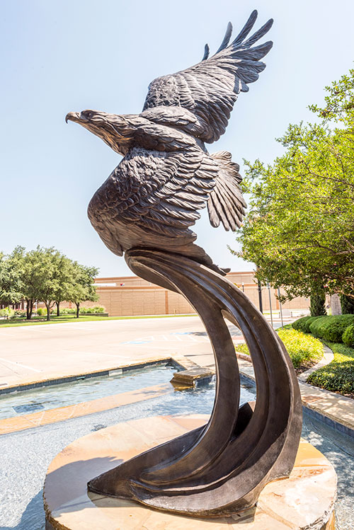 temujin sculpture located at city hall