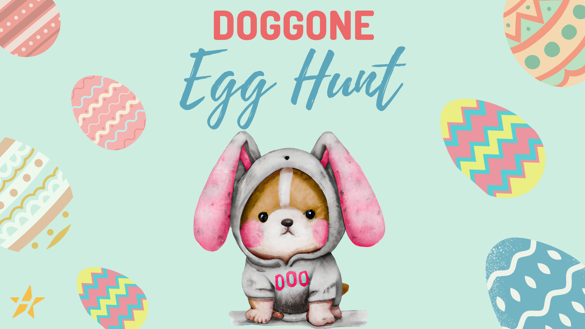 City of Hurst Doggone Egg Hunt with dog in bunny costume