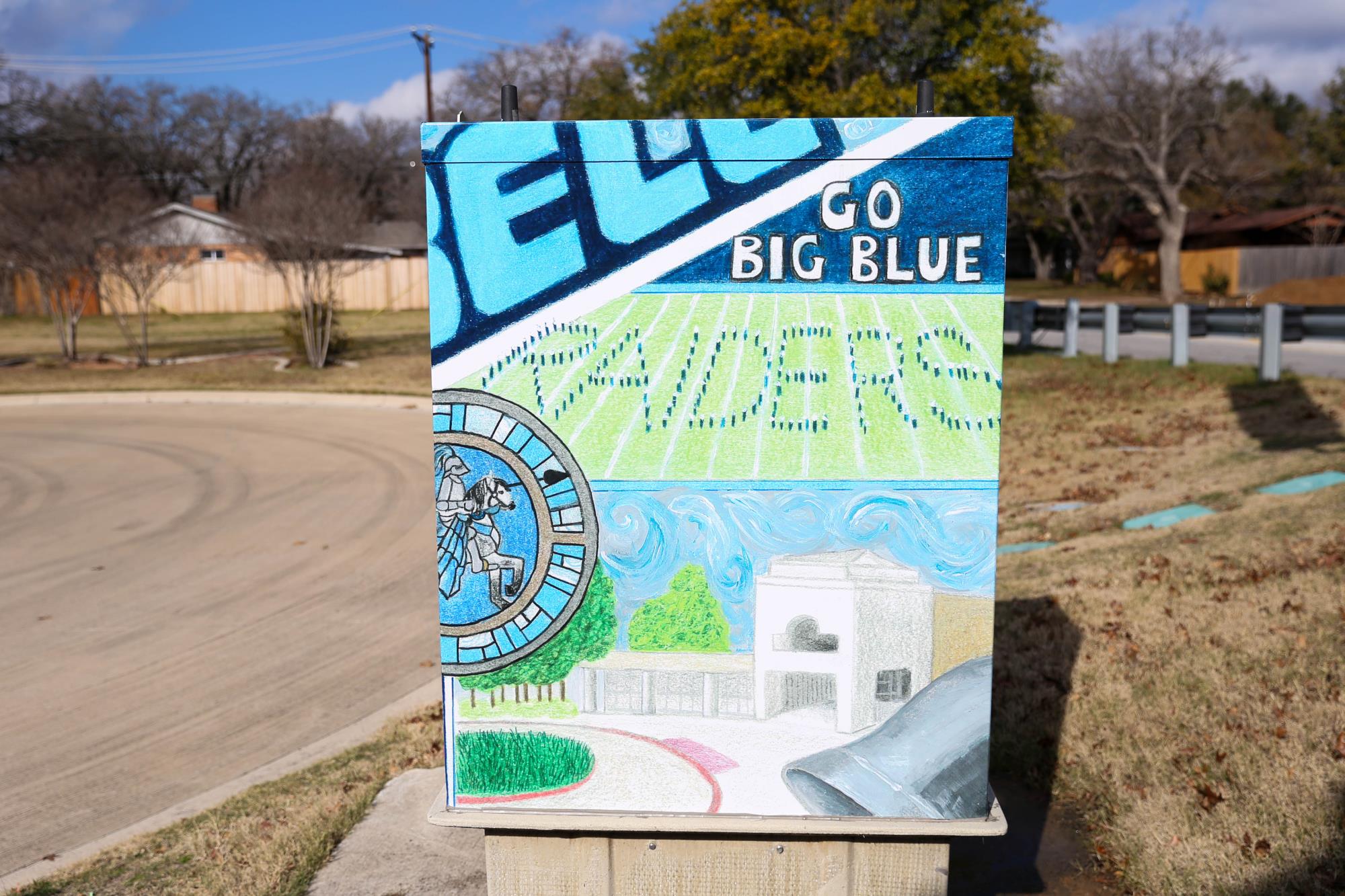 Utility Box Artwork at Hurstview & Plainview - LD Bell imagery