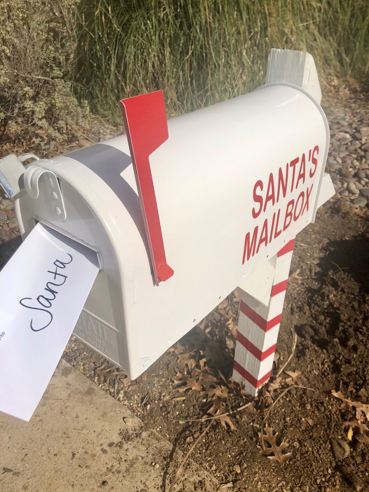 Santa's Mailbox, white and red