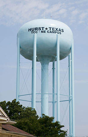 image of City of Hurst water tower on Precinct Line Road