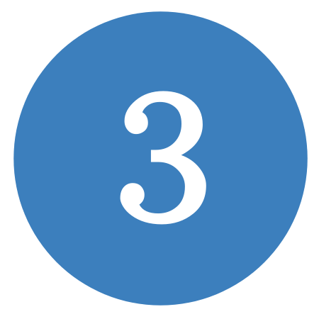 Round button with number 3